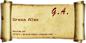 Grexa Alex névjegykártya